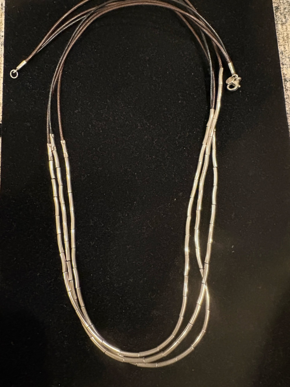 Silpada Multi-Strand Silver and Brown Leather Necklace